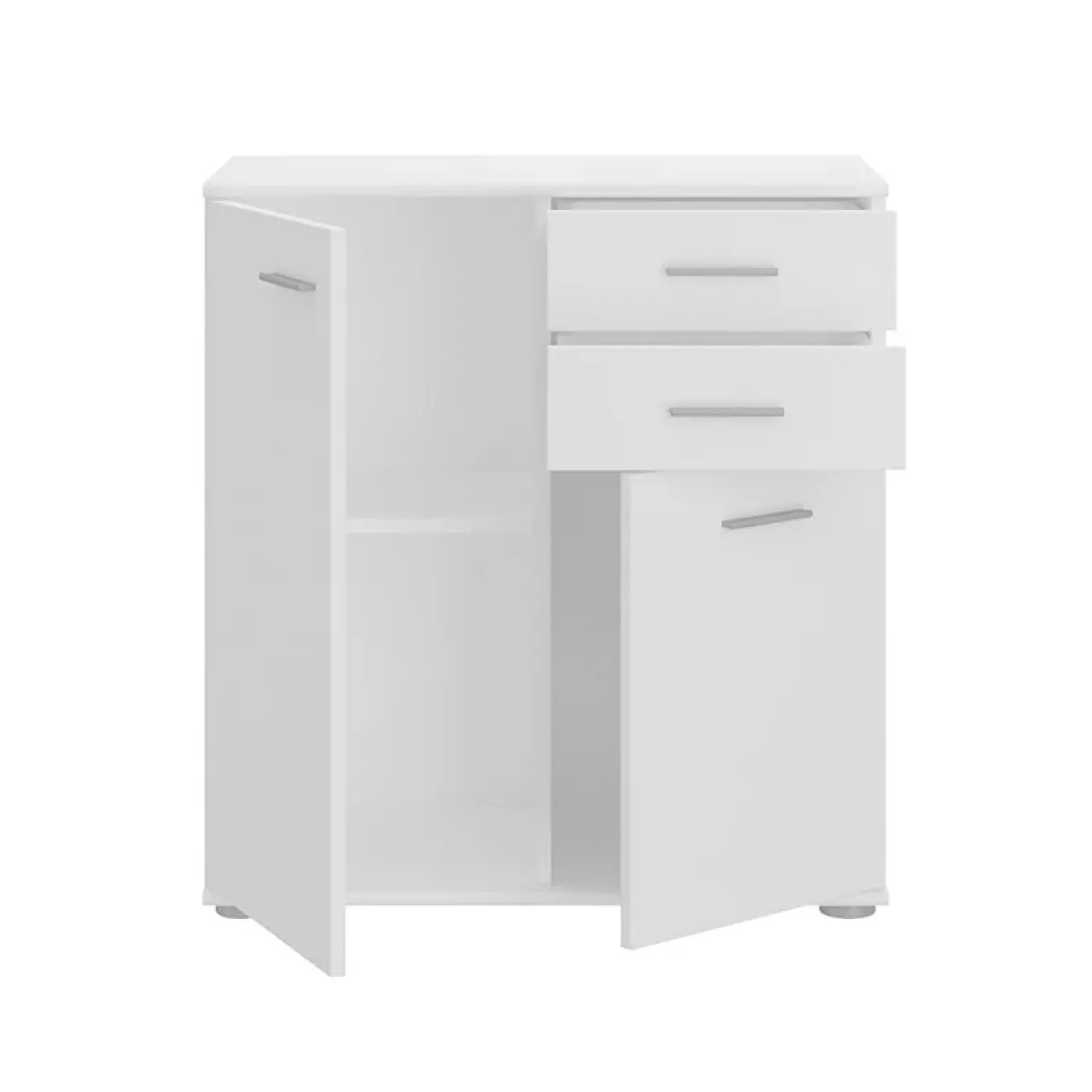 Madia 71x76h cm 2 ante 2 cassetti moderna bianco Ely
