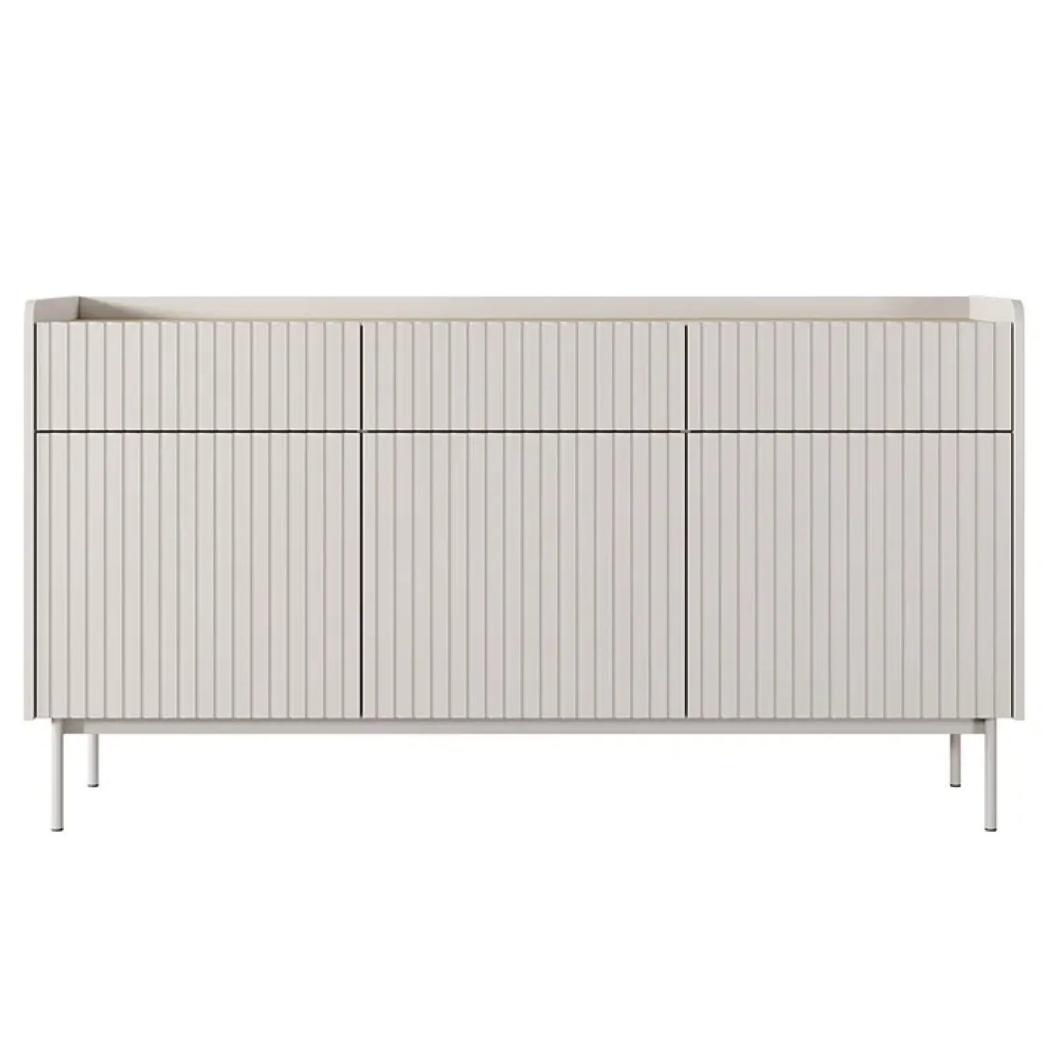 Madia 153x82h cm 3 ante 3 cassetti beige cannettato rovere Fioca
