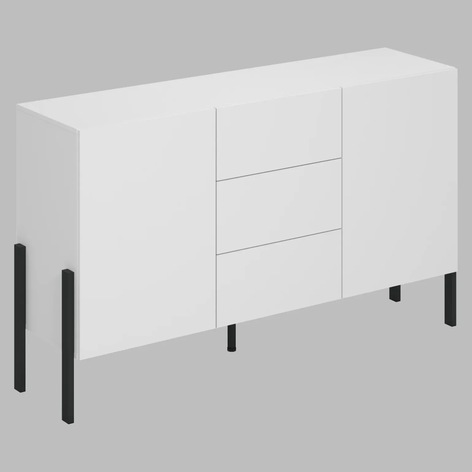 Madia 150x90h cm 2 ante 3 cassetti moderna bianco Simple