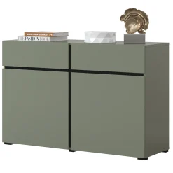 Madia 120x78h cm 2 ante 2 cassetti moderna verde nero Lolla