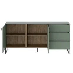 Madia 184x87h cm 2 ante 3 cassetti verde salvia scuro rovere Selvia
