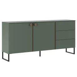 Madia 184x87h cm 2 ante 3 cassetti verde salvia scuro rovere Selvia