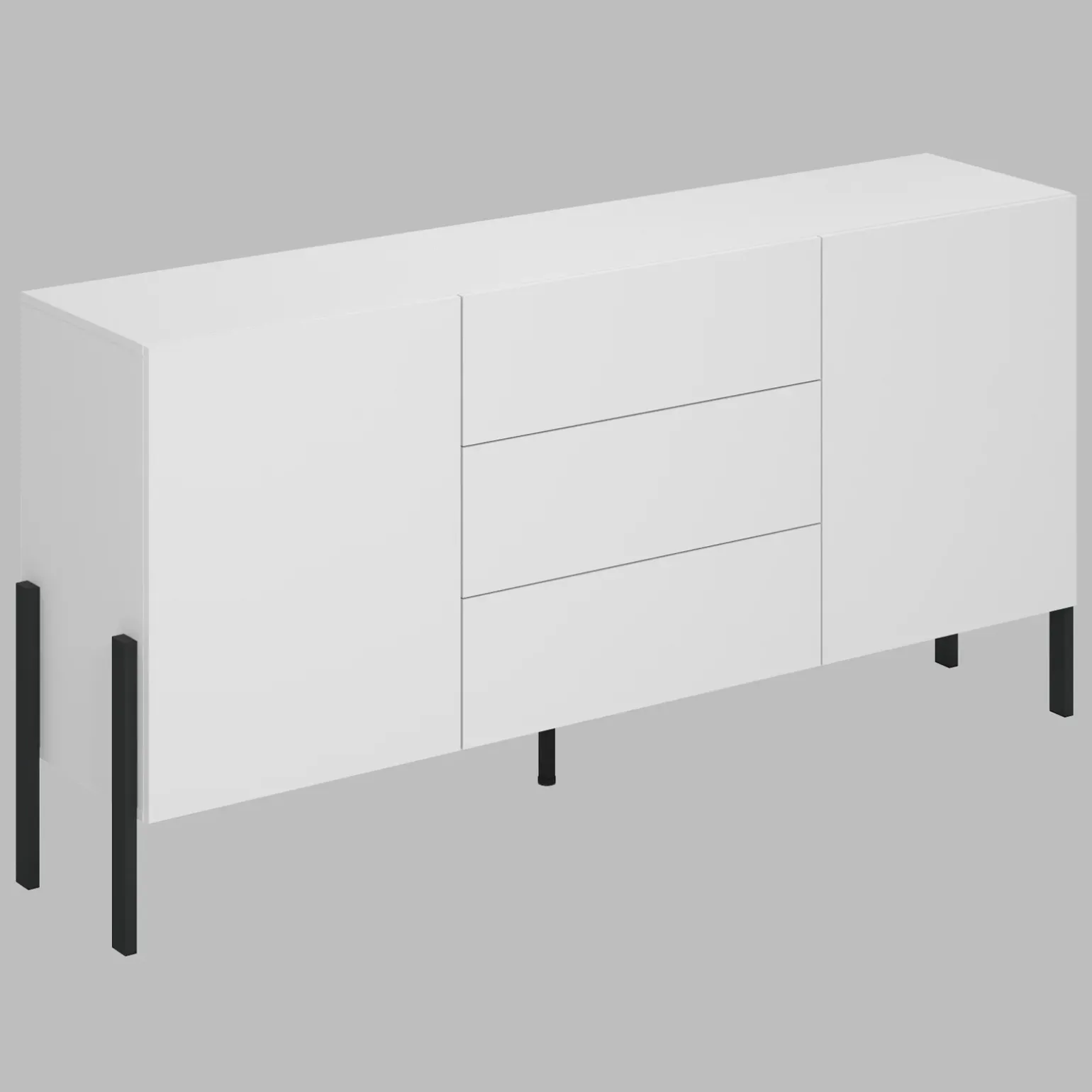 Madia 180x90h cm 2 ante 3 cassetti moderna bianco Simple