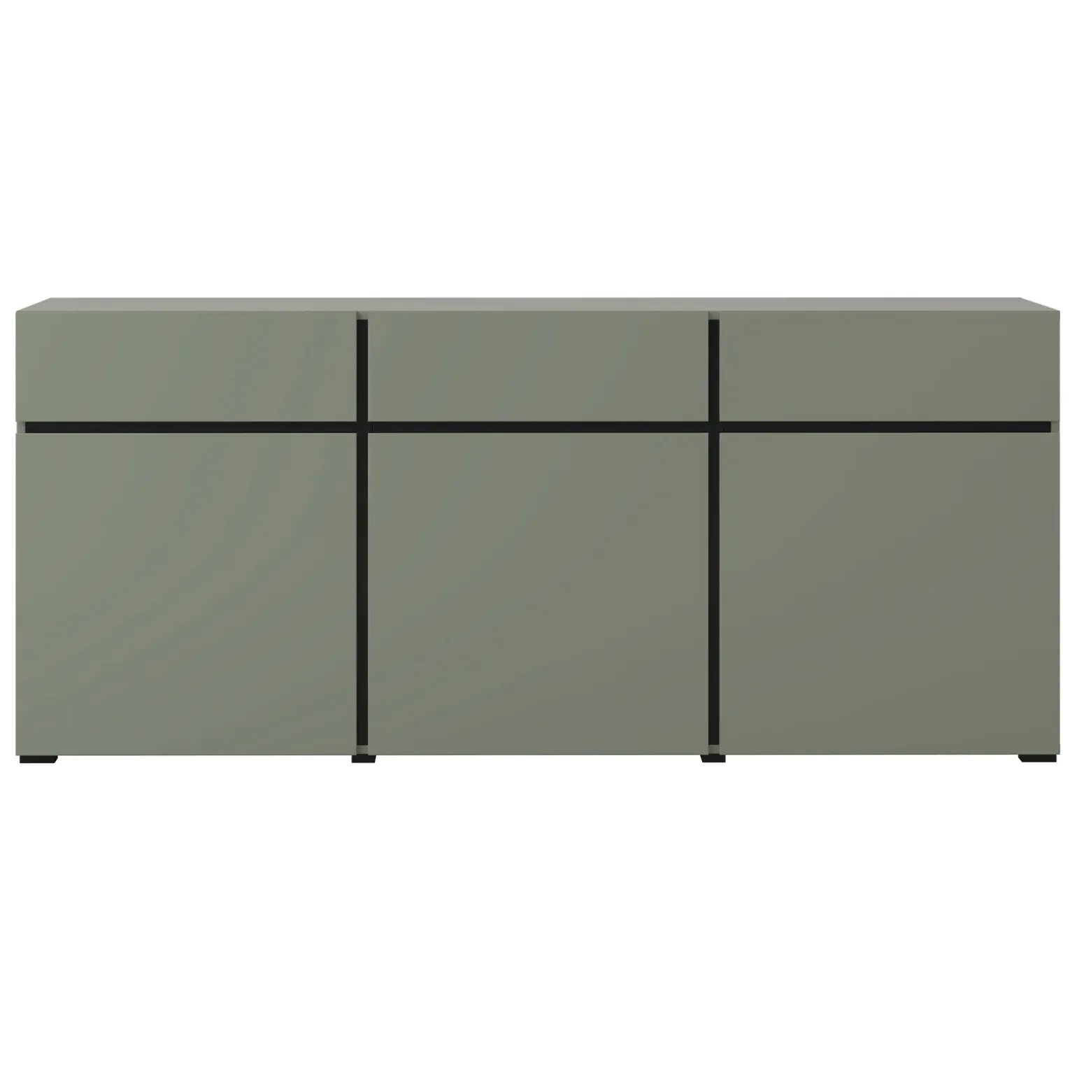 Madia 180x78h cm 3 ante 3 cassetti moderna verde nero Lolla