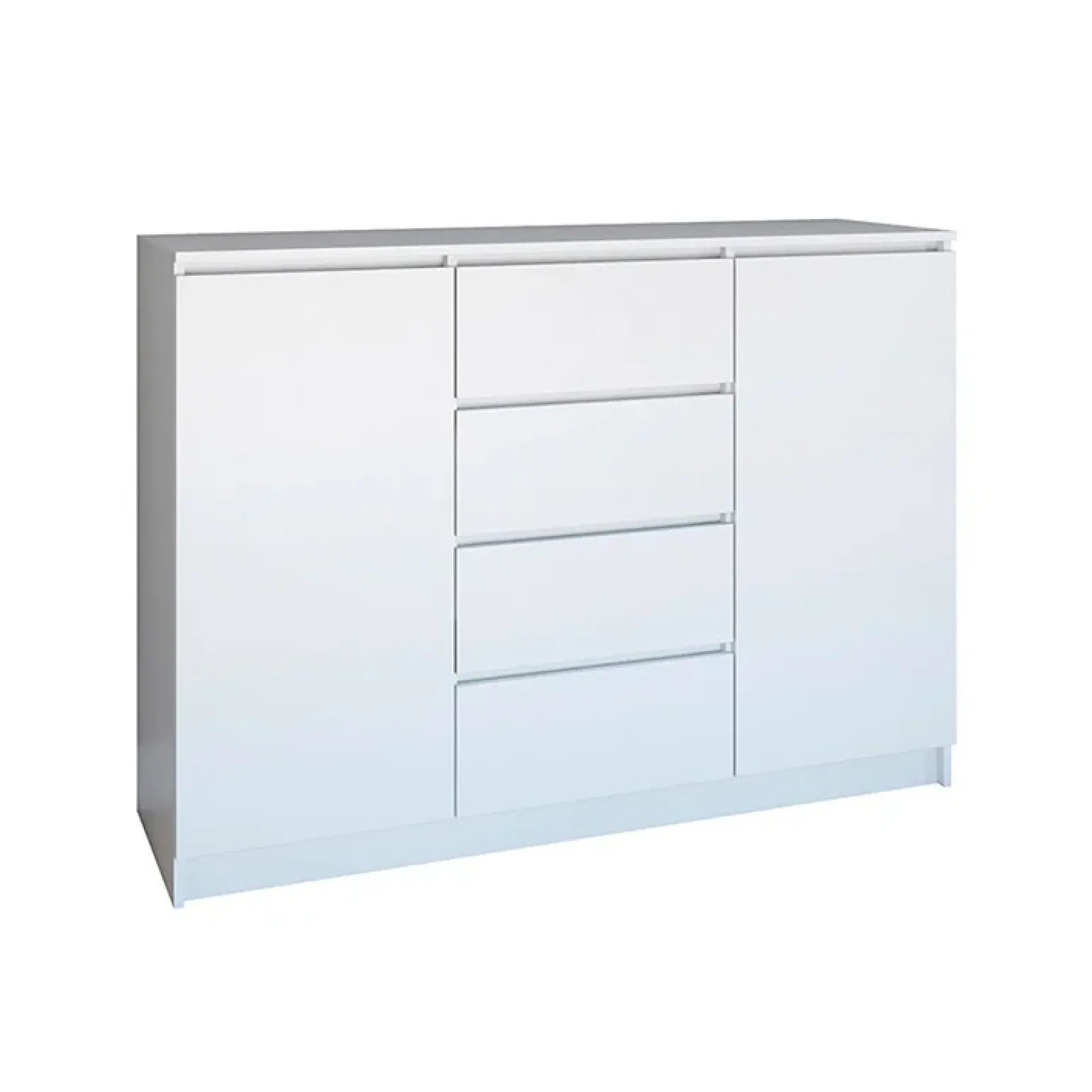 Madia 120x97h cm 2 ante 4 cassetti moderna bianco Velsen