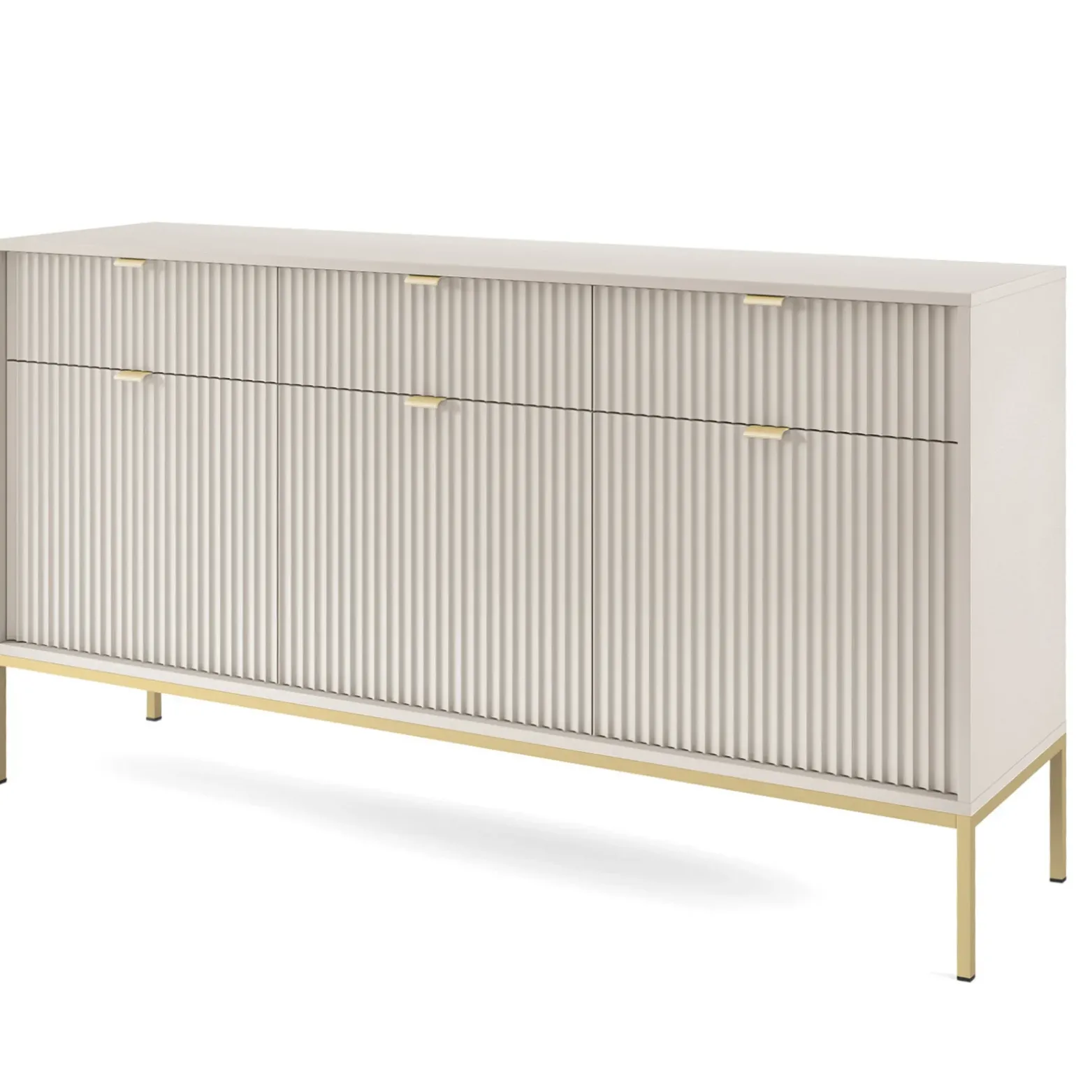 Madia 154x83h cm 3 ante 3 cassetti moderna beige Alisa