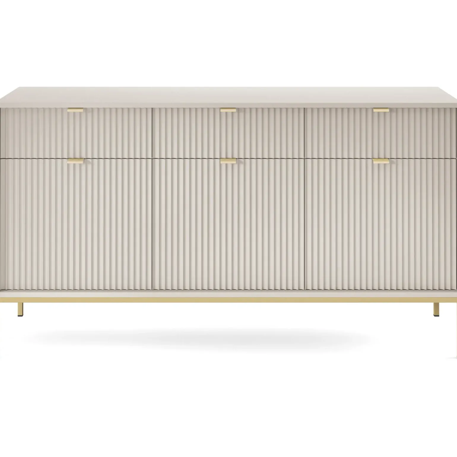 Madia 154x83h cm 3 ante 3 cassetti moderna beige Alisa