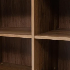 Madia 144x78h cm 3 ante 3 ripiani piano effetto marmo nero noce Caliva