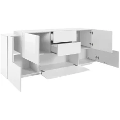 Madia 220x86h cm 2 ante bianco laccato Alabastro