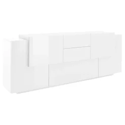 Madia 220x86h cm 2 ante bianco laccato Alabastro