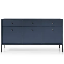 Madia 154x83h cm 3 ante con cassetti moderna blu notte Glory