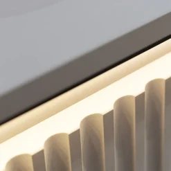 Madia 193x83h cm 4 ante con led cannettato bianco opaco nero Camelia