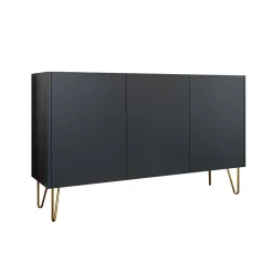 Madia 144x83h cm 3 ante moderna grafite marmo nero Visby