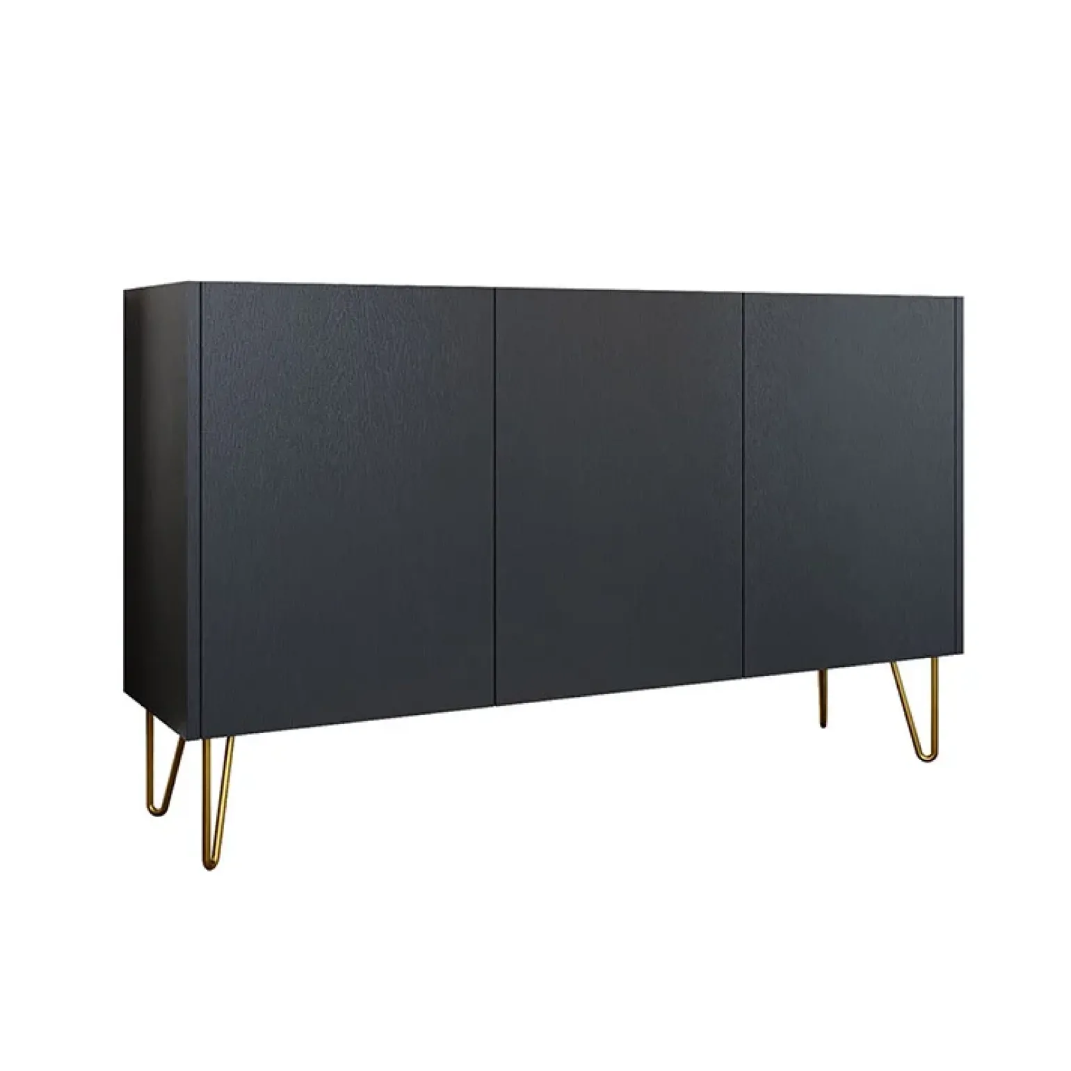 Madia 144x83h cm 3 ante moderna grafite marmo nero Visby