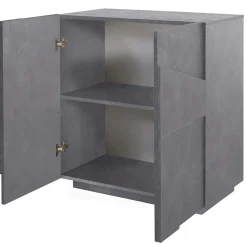Madia 81x86h cm 2 ante moderna decorate ossido Zenzero Gihome®