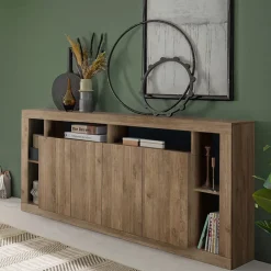 Madia 210x102h cm 4 ante moderna rovere scuro Trilogy