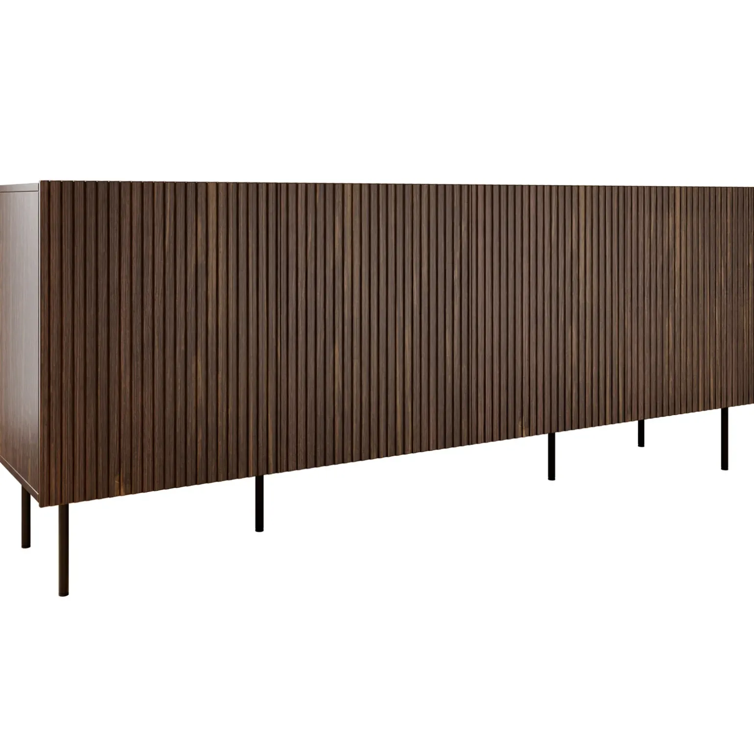 Madia 201x81h cm 4 ante moderna noce cannettato Gabiot