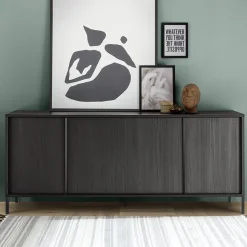 Madia 206x86h cm 4 ante moderna nero frassinato Absolut