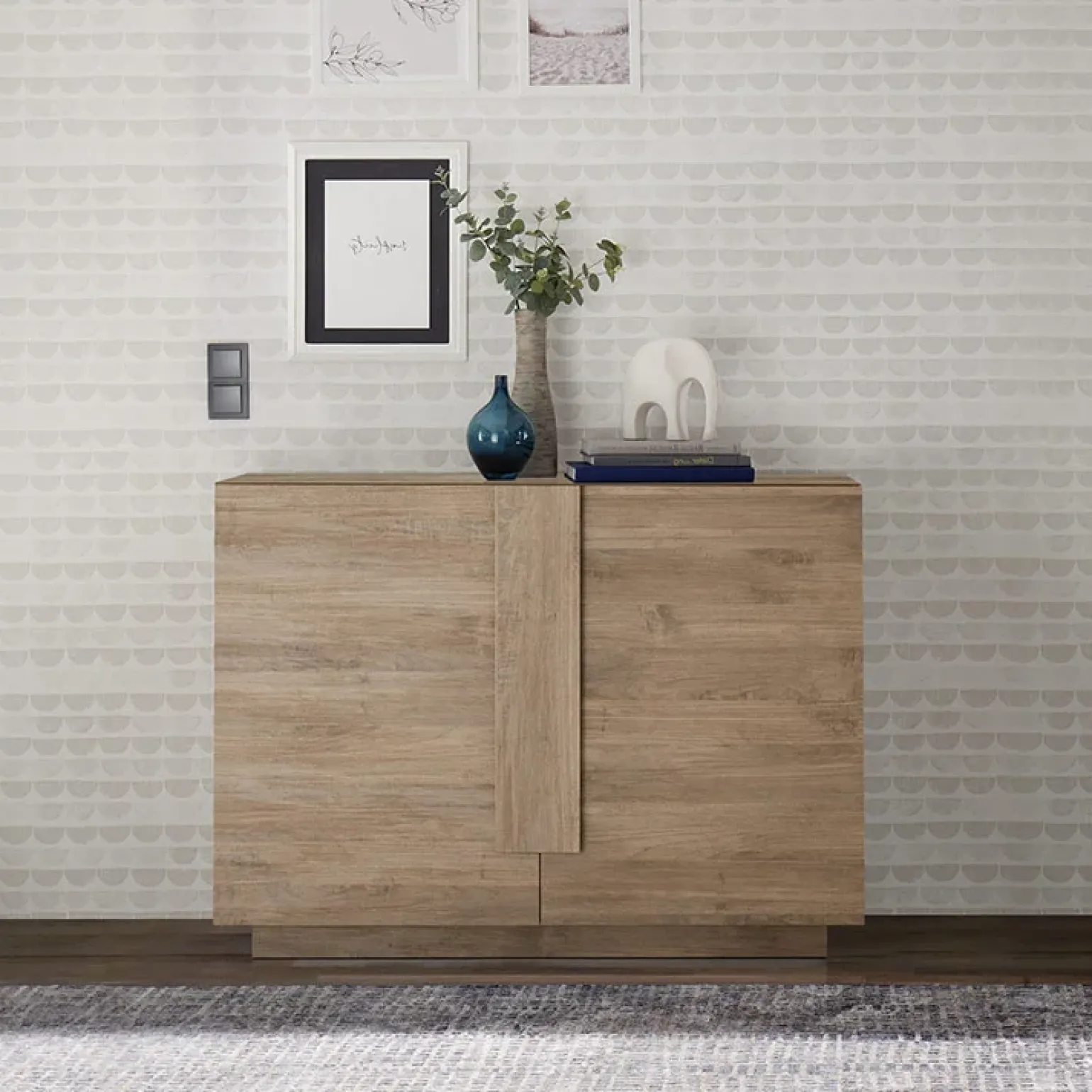Madia 120x90h cm 2 ante moderna soggiorno rovere Alvarez