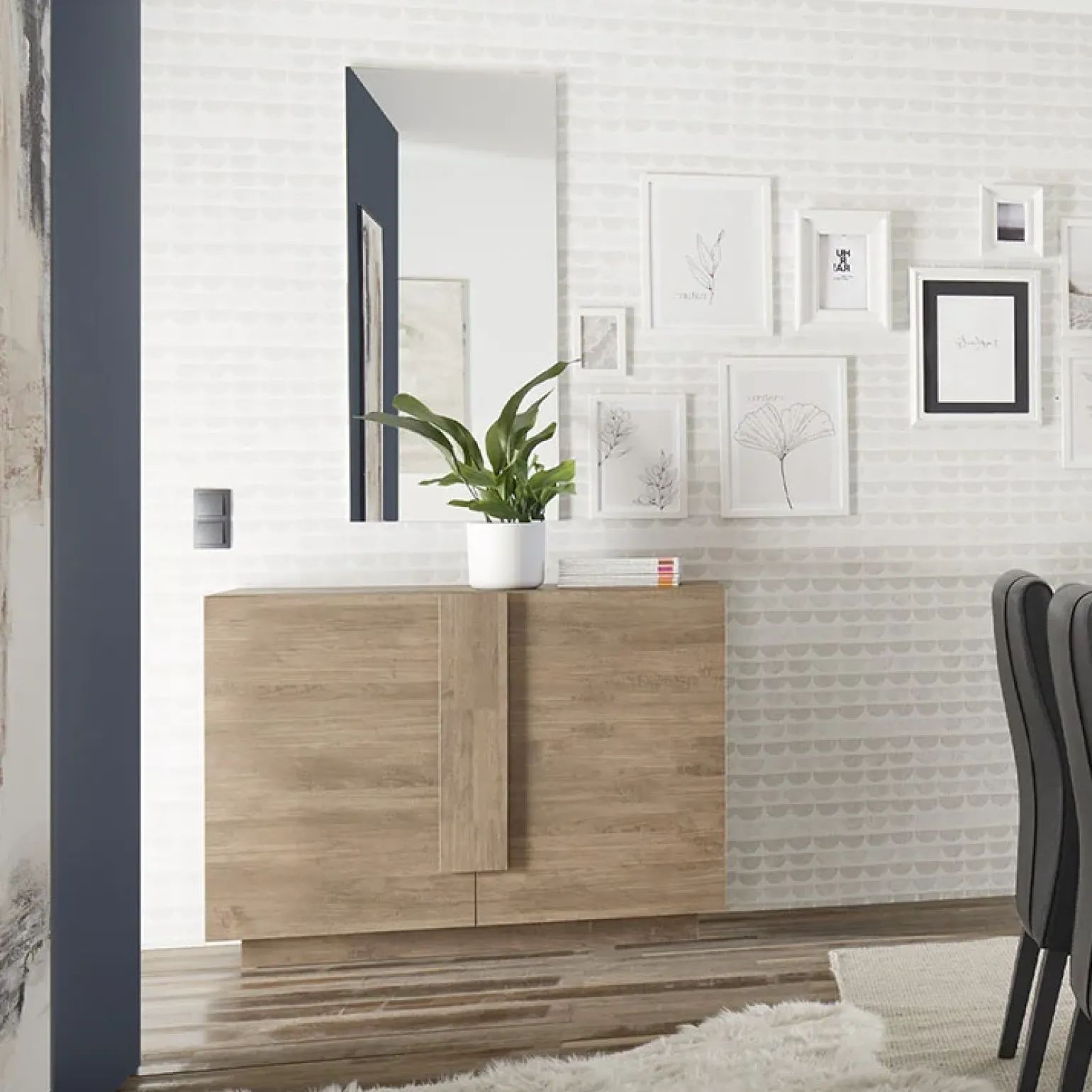 Madia 120x90h cm 2 ante moderna soggiorno rovere Alvarez