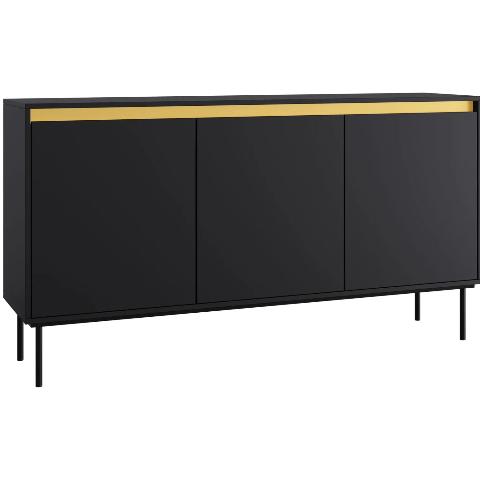 Madia 160x86h cm 3 ante moderna nero oro Praga