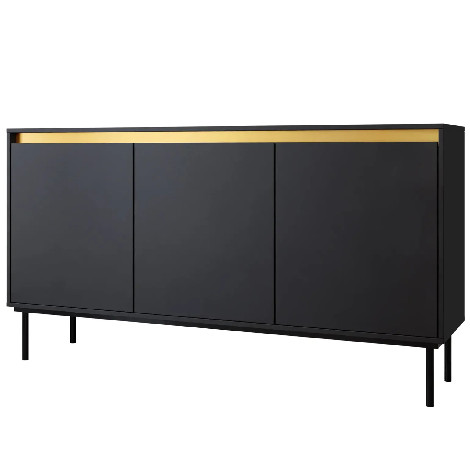 Madia 160x86h cm 3 ante moderna nero oro Praga