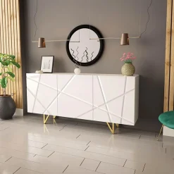 Madia 160x76h cm 3 ante moderna bianco lucido Kalmar