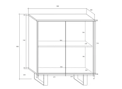 Madia 80x90h cm 2 ante moderna rovere bianco lucido Kelli Gihome®