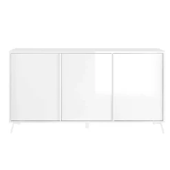 Madia 156x84h cm 3 ante moderna soggiorno bianco lucido Tosca