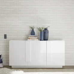 Madia 182x90h cm 3 ante moderna bianco laccato lucido Alvarez