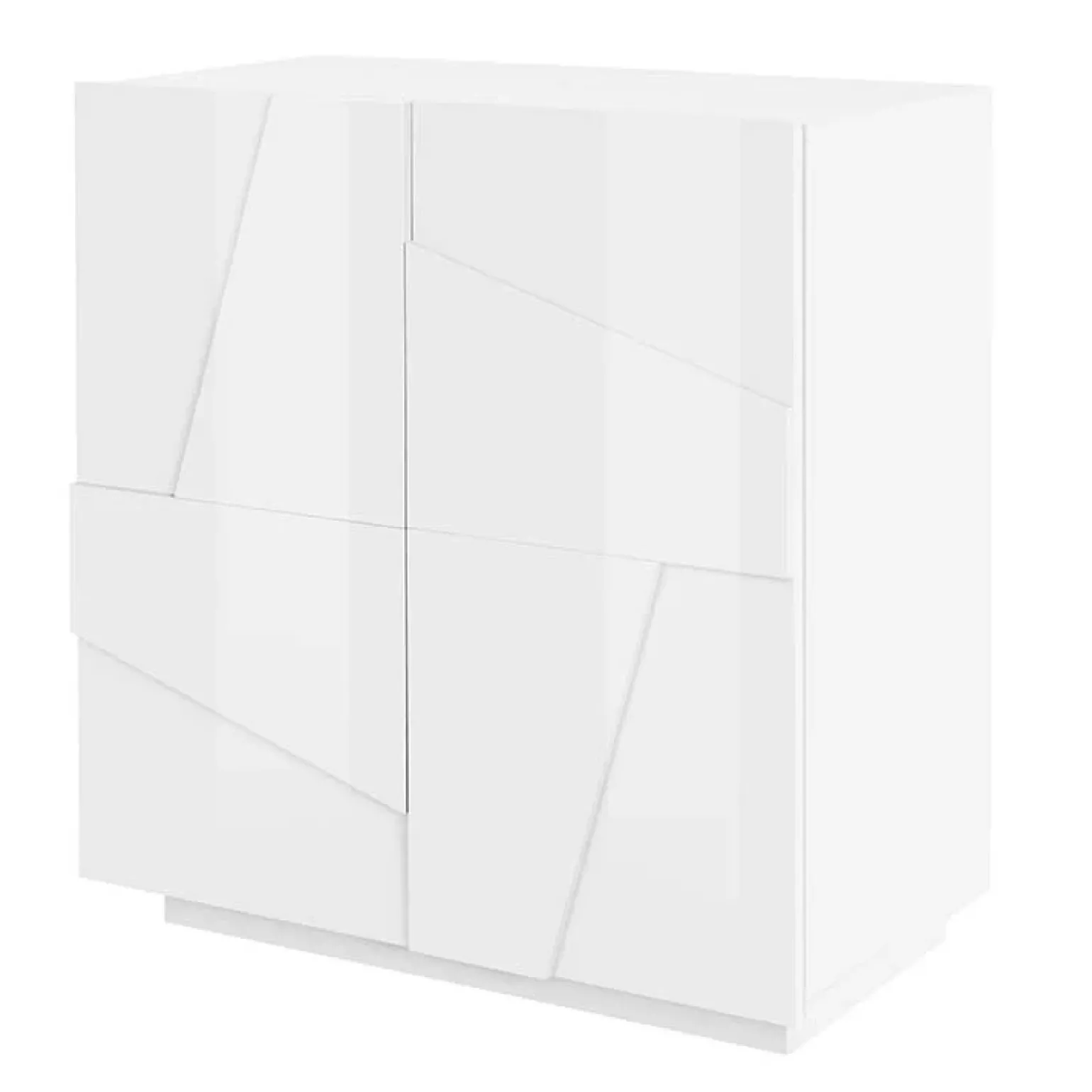 Madia 81x86h cm 2 ante moderna bianco lucido Zenzero Gihome®