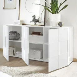 Madia 181x84h cm 3 ante moderna bianco laccato lucido Obsession