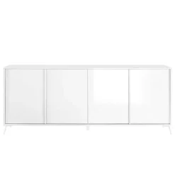 Madia 205x84h cm 4 ante moderna bianco lucido Tosca