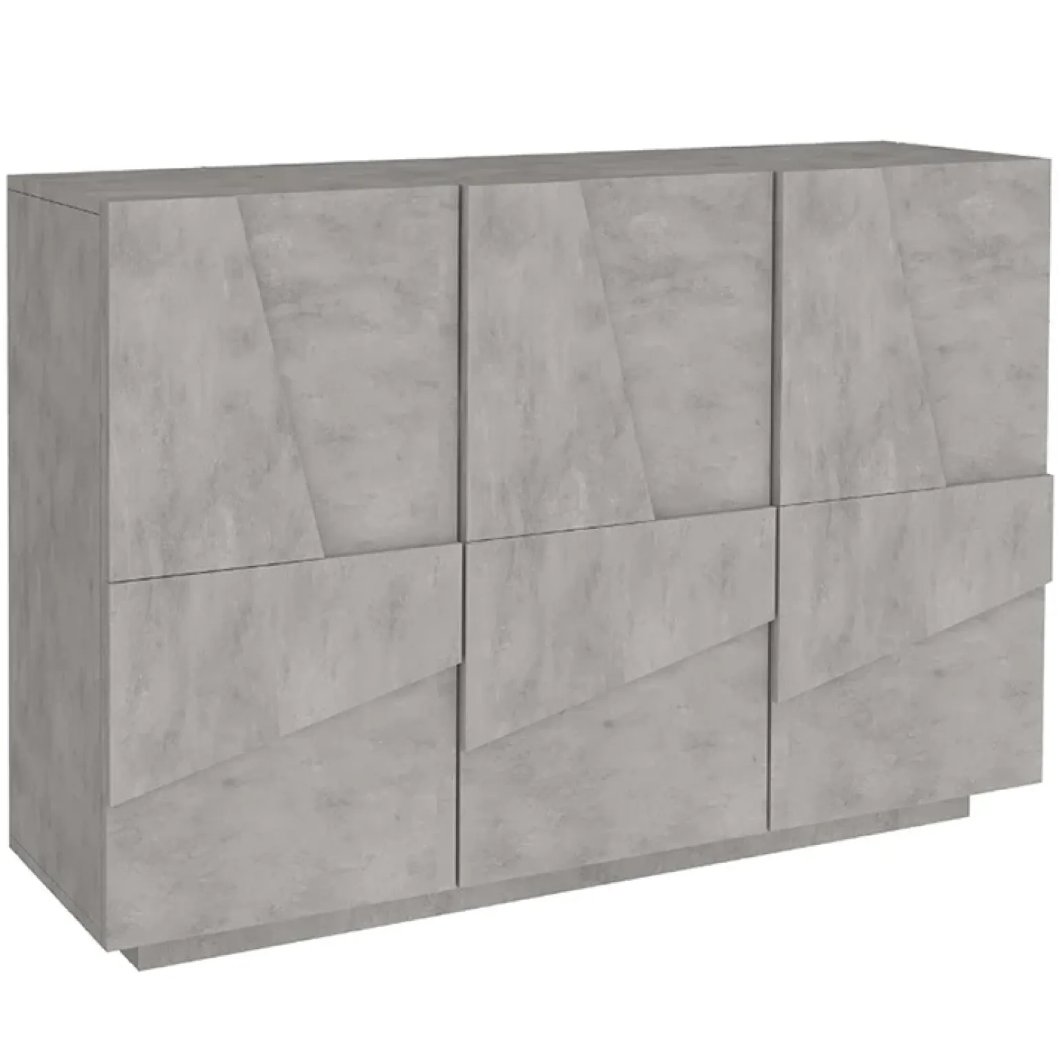 Madia 120x86h cm 3 ante moderna decorate grigio cemento Zenzero