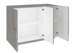 Madia 120x86h cm 3 ante moderna decorate grigio cemento Zenzero