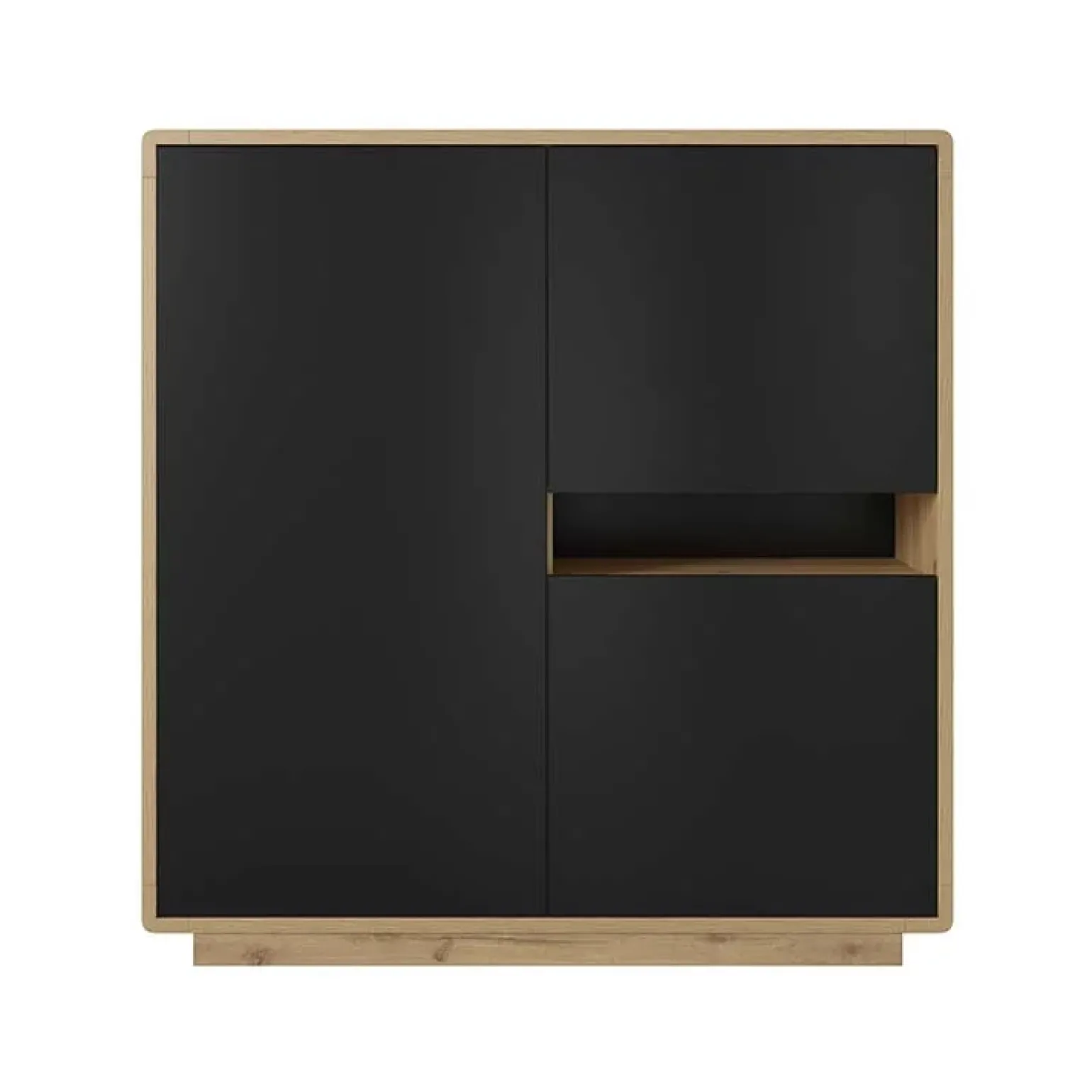 Madia 121x126h cm 3 ante moderna nero opaco rovere Esmond