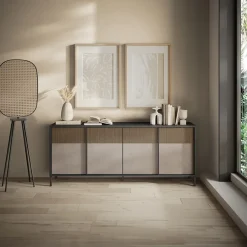 Madia 206x86h cm 4 ante moderna antracite tortora Every