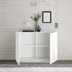 Madia 120x90h cm 2 ante moderna  bianco laccato lucido Alvarez