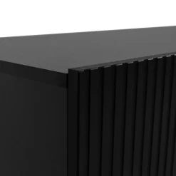 Madia 151x83h cm 3 ante moderna industrial cannettato nero Essence