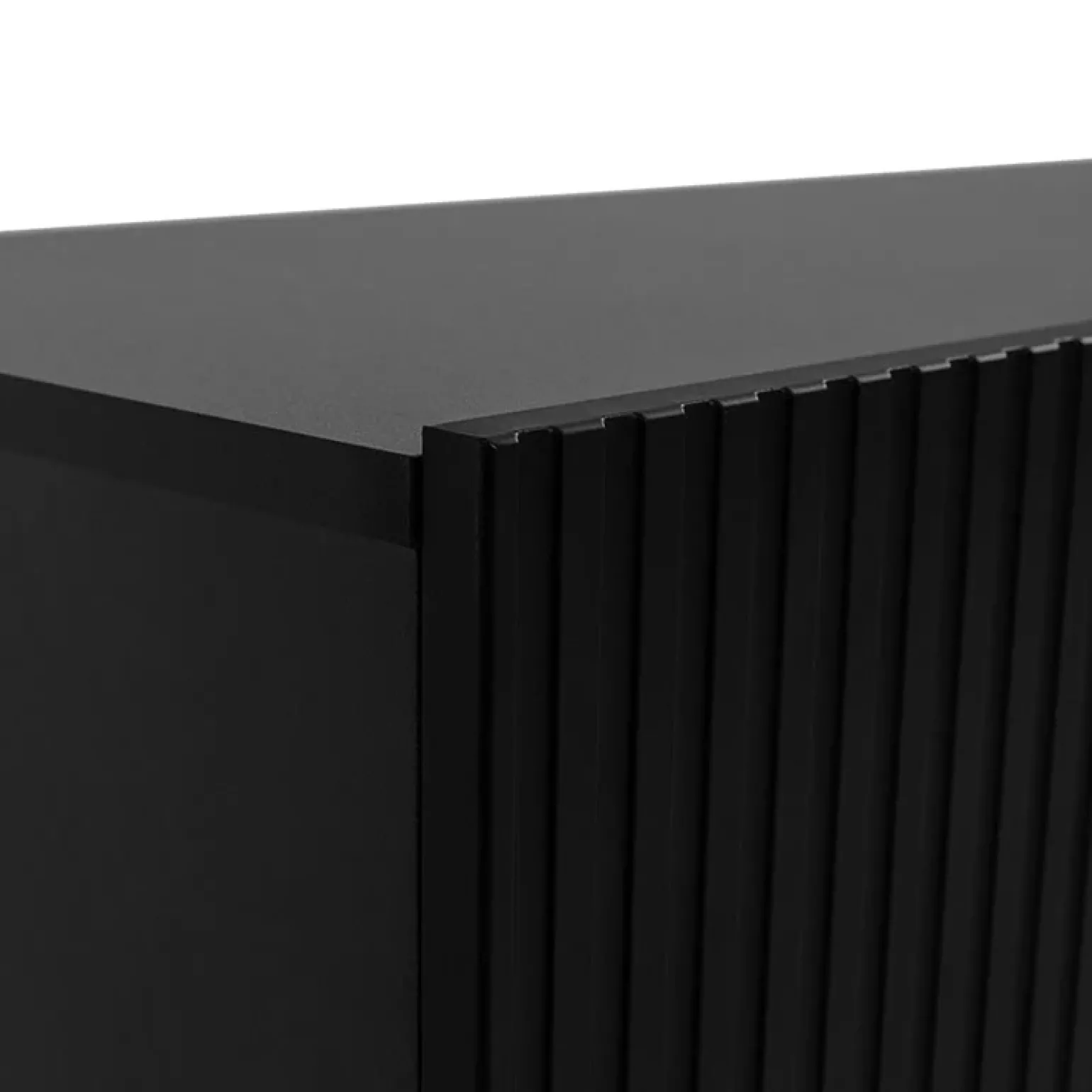 Madia 151x83h cm 3 ante moderna industrial cannettato nero Essence