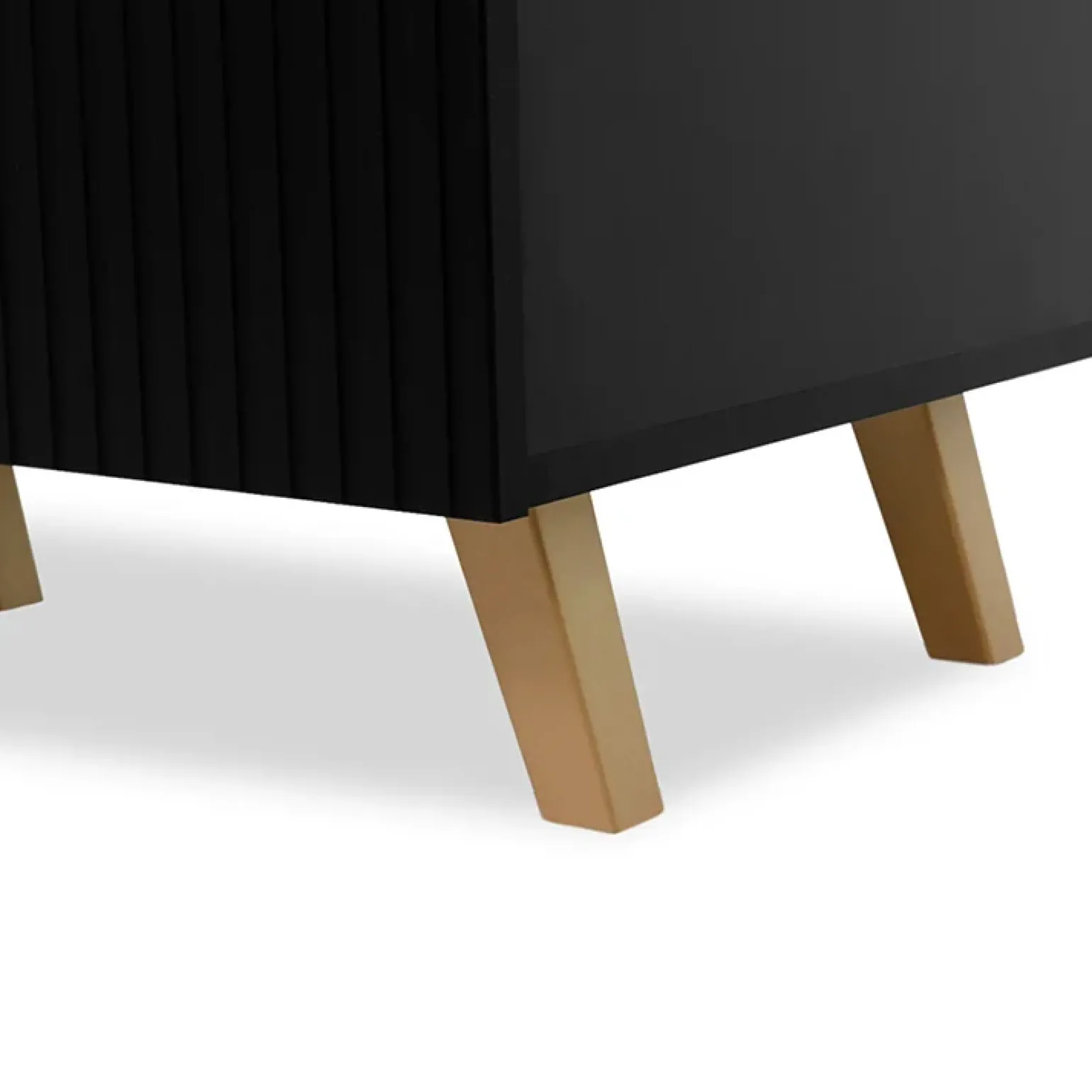 Madia 201x83h cm 4 ante moderna cannettato nero Essence