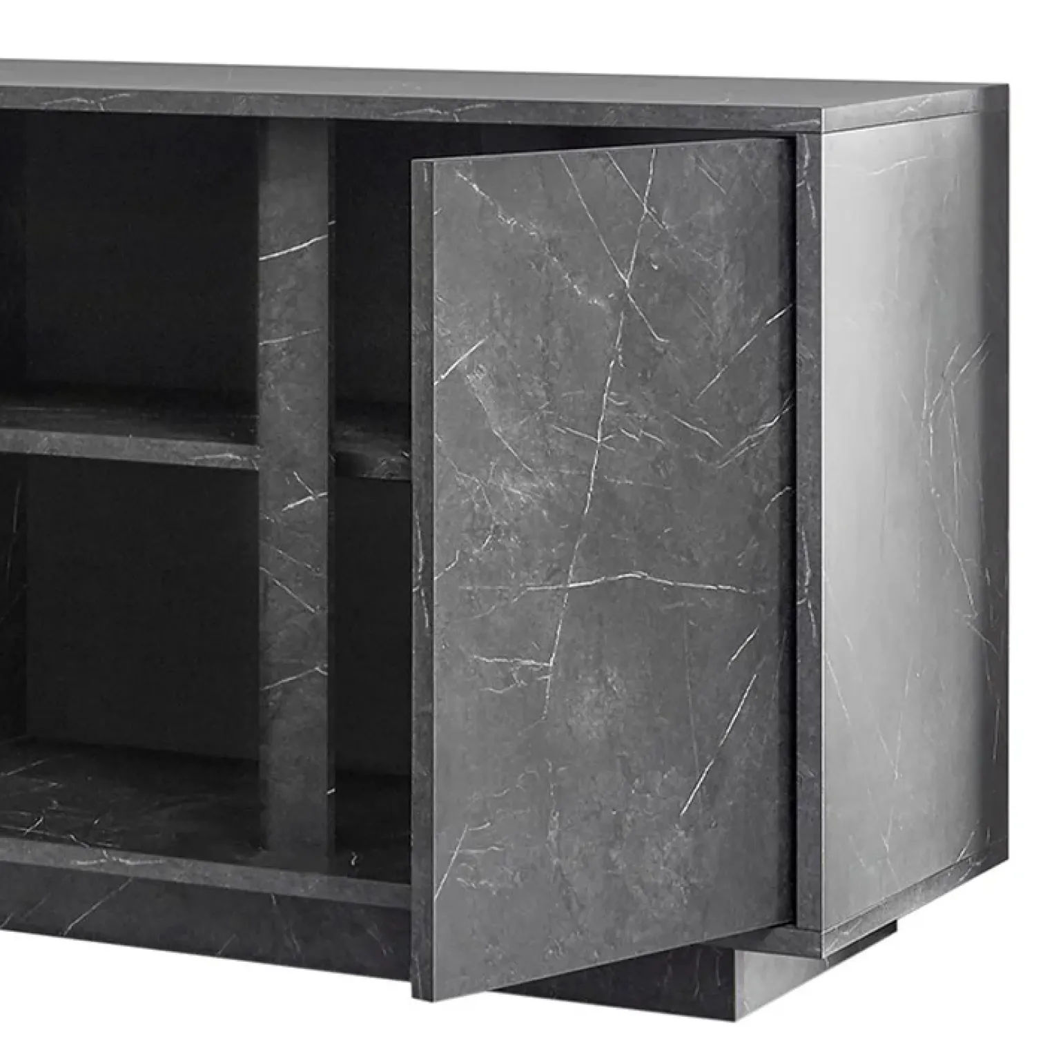 Madia 180x79h cm 4 ante moderna effetto marmo nero Viking