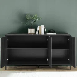 Madia 156x86h cm 3 ante moderna nero frassinato Absolut
