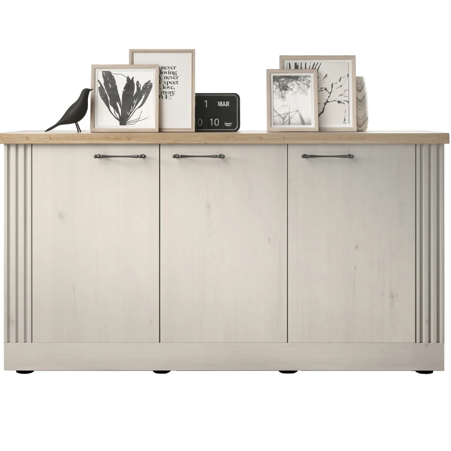 Madia 164x88h cm 3 ante rovere bianco frassinato Armonia