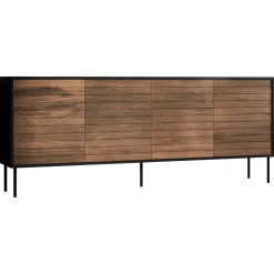 Madia 200x81h cm 4 ante soggiorno noce nero Wild