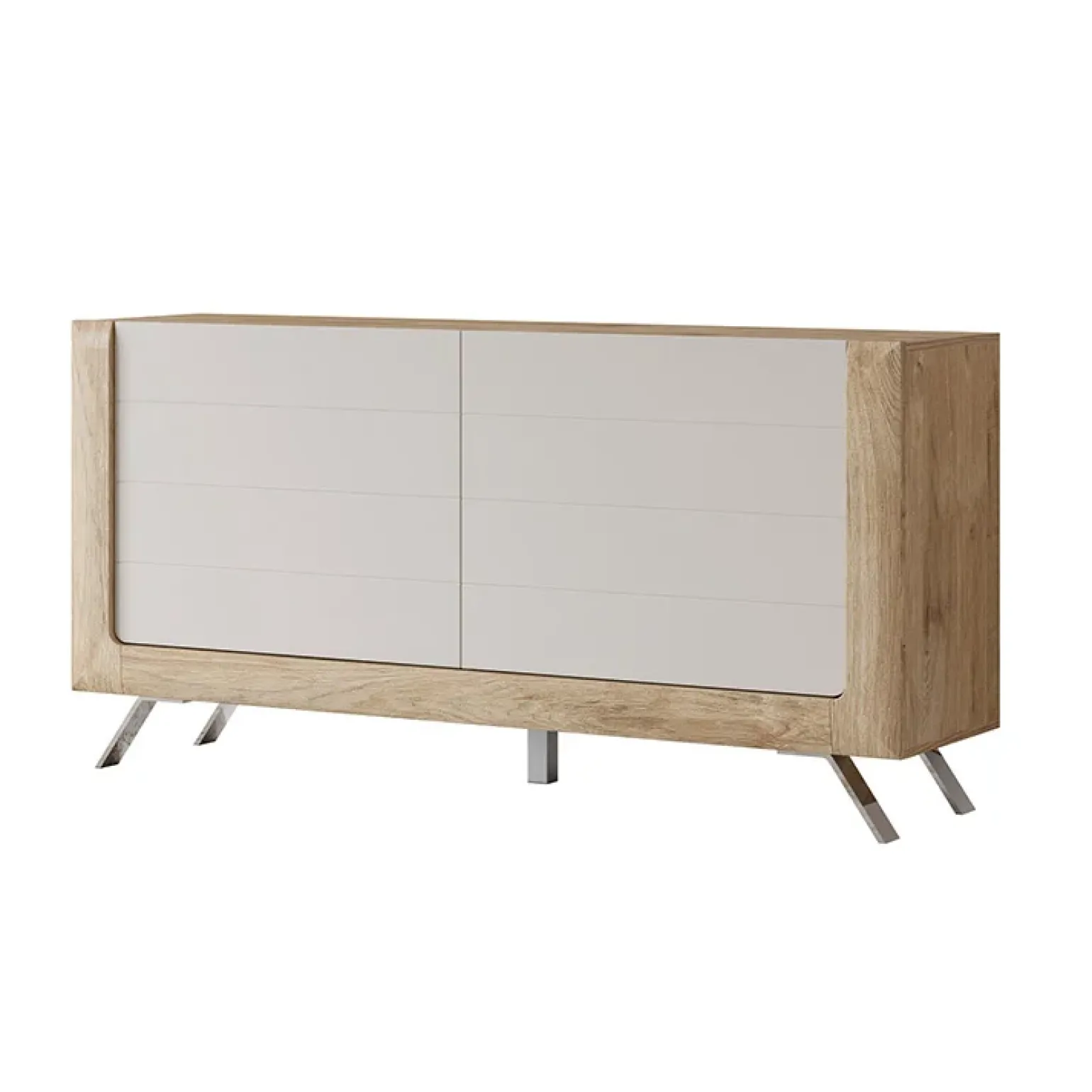 Madia 160x81h cm 2 ante soggiorno rovere tortora lucido Jumbo
