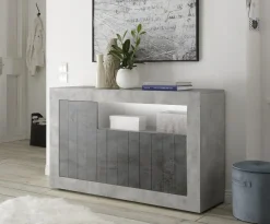 Madia 138x86h cm  3 ante soggiorno cemento ossido Florena