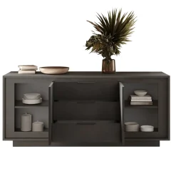 Madia 180x80h cm 3 cassetti 2 ante moderna antracite Deluxe