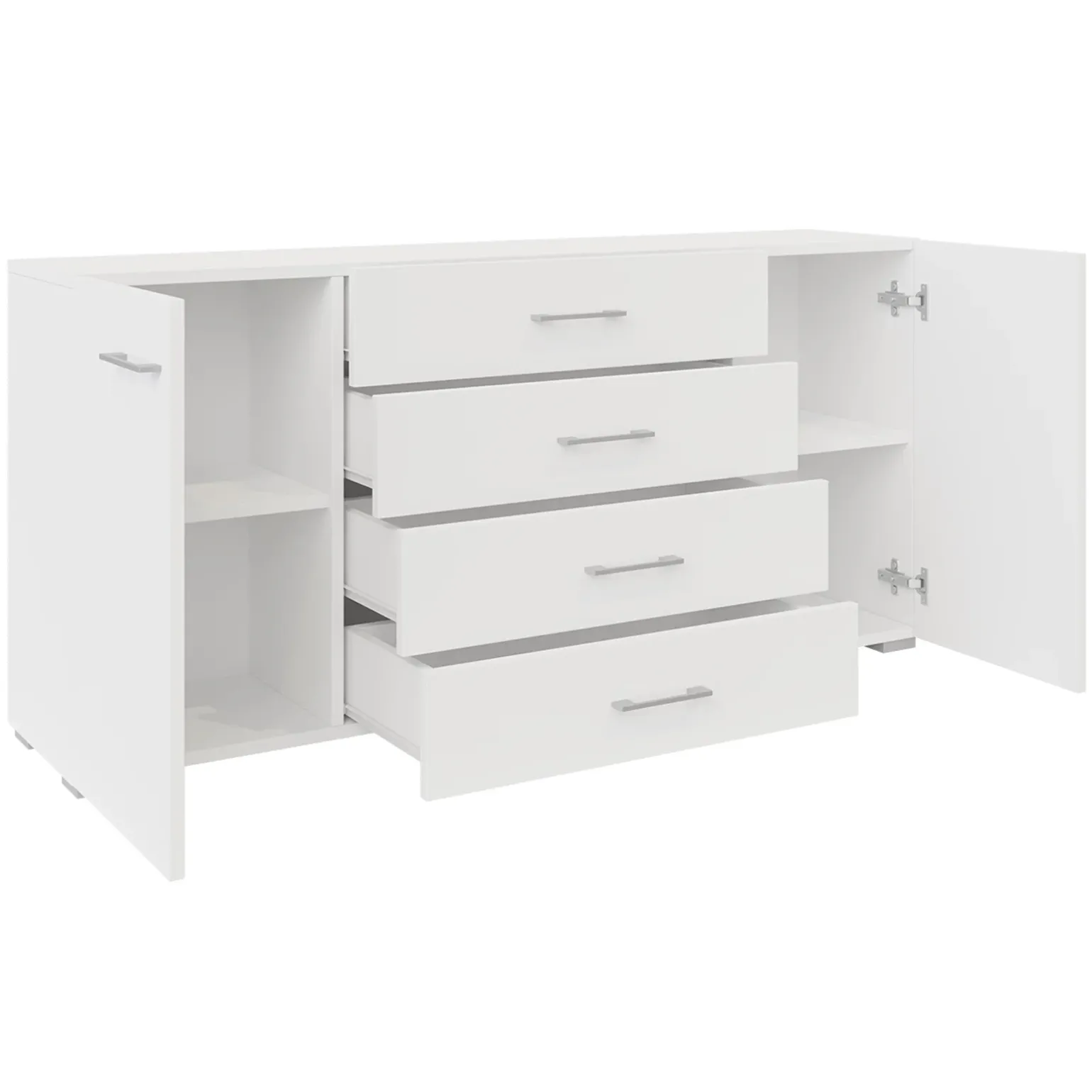 Madia 156x74h cm 4 cassetti design moderno bianco Pastello