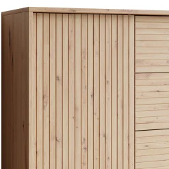 Madia 120x84h cm 3 cassetti rustica design cannettato rovere Branch